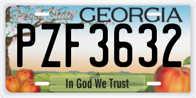 GA license plate PZF3632