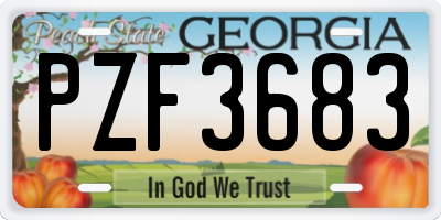 GA license plate PZF3683