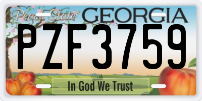 GA license plate PZF3759