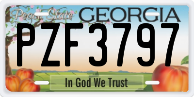 GA license plate PZF3797