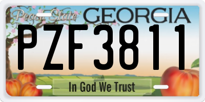 GA license plate PZF3811