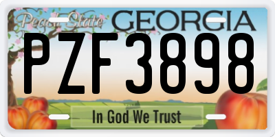 GA license plate PZF3898