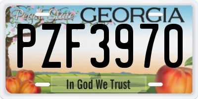 GA license plate PZF3970