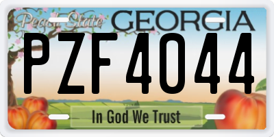 GA license plate PZF4044