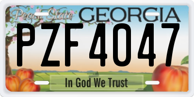 GA license plate PZF4047
