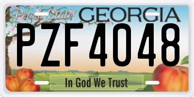 GA license plate PZF4048