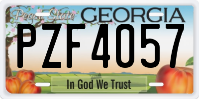 GA license plate PZF4057