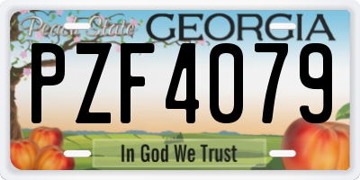 GA license plate PZF4079
