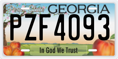 GA license plate PZF4093
