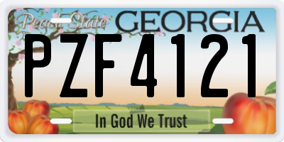 GA license plate PZF4121