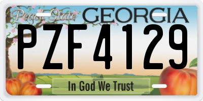 GA license plate PZF4129