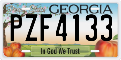 GA license plate PZF4133