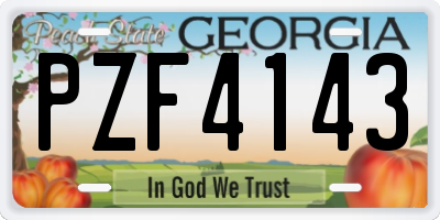 GA license plate PZF4143