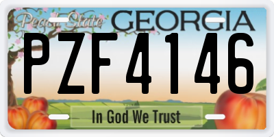 GA license plate PZF4146