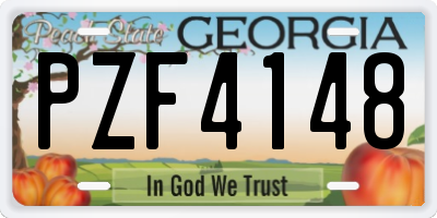 GA license plate PZF4148
