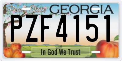 GA license plate PZF4151