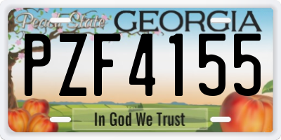 GA license plate PZF4155