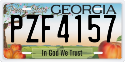 GA license plate PZF4157
