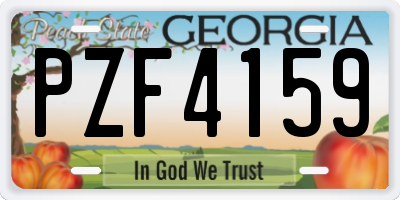 GA license plate PZF4159