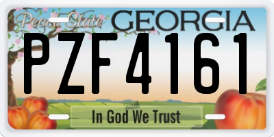 GA license plate PZF4161