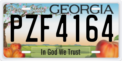 GA license plate PZF4164