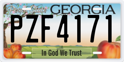 GA license plate PZF4171