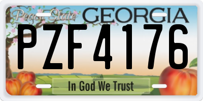 GA license plate PZF4176