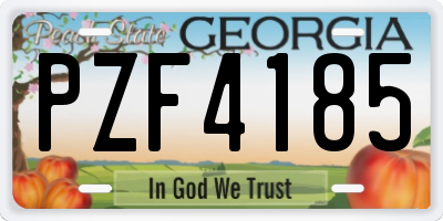 GA license plate PZF4185