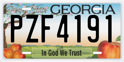 GA license plate PZF4191
