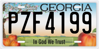 GA license plate PZF4199