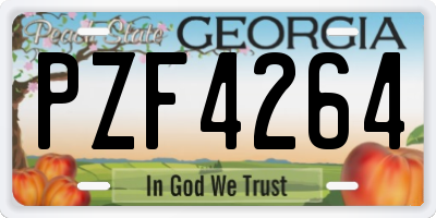 GA license plate PZF4264