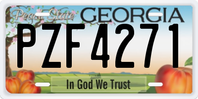 GA license plate PZF4271