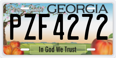 GA license plate PZF4272