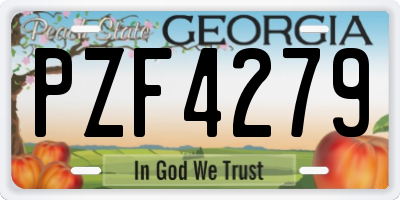 GA license plate PZF4279