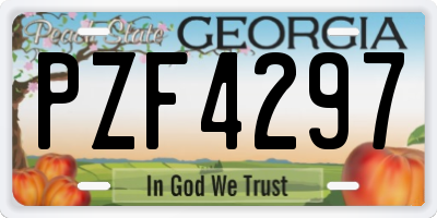 GA license plate PZF4297