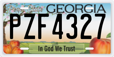 GA license plate PZF4327