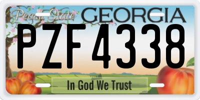 GA license plate PZF4338