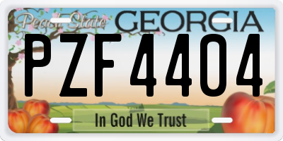 GA license plate PZF4404