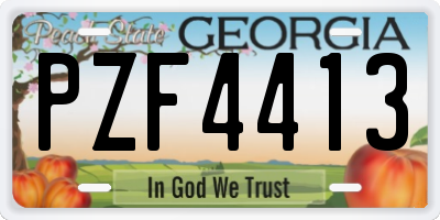 GA license plate PZF4413
