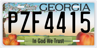 GA license plate PZF4415