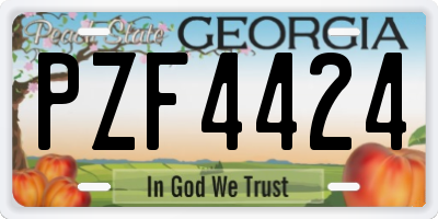 GA license plate PZF4424
