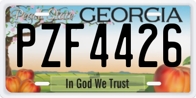 GA license plate PZF4426
