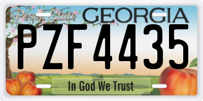 GA license plate PZF4435