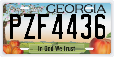 GA license plate PZF4436
