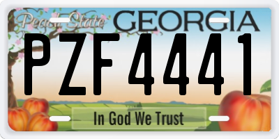 GA license plate PZF4441