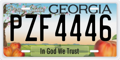 GA license plate PZF4446