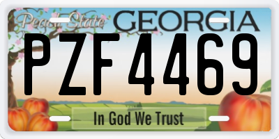 GA license plate PZF4469