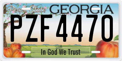 GA license plate PZF4470