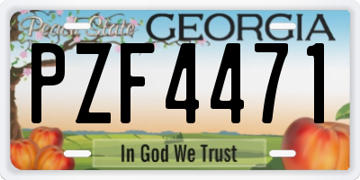 GA license plate PZF4471