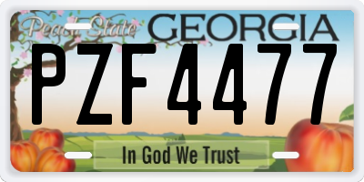 GA license plate PZF4477